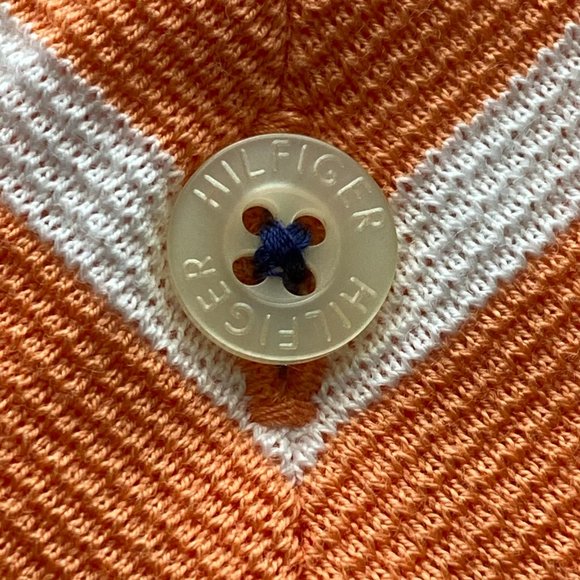 TOMMY HILFIGER POLO SHIRT XL ORANGE DIAGONAL STRIPE VERY UNIQUE SHIRT - Picture 5 of 16